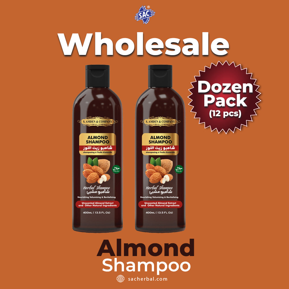 Almond Shampoo - Nourishing, Adds Volume, Revitalising - 400ml (Dozen Pack 12 pcs)