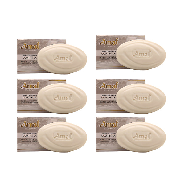 AMAL SOAP 80gm Goat Milk Bar For Daily Use (Pack of 6)