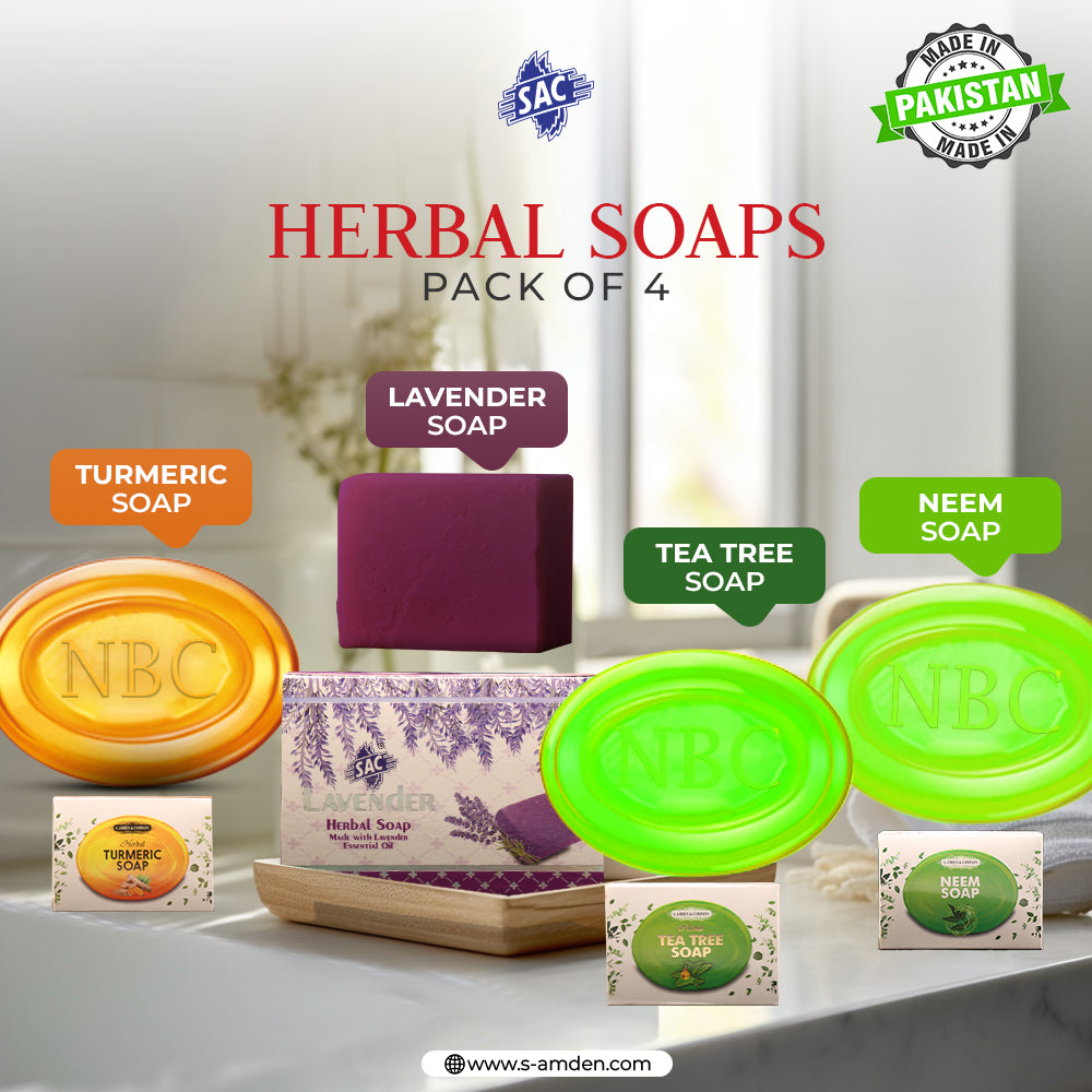 Herbal SOAP  (Pack of 4) Turmeric, Neem, Tea Tree, Lavender Soap