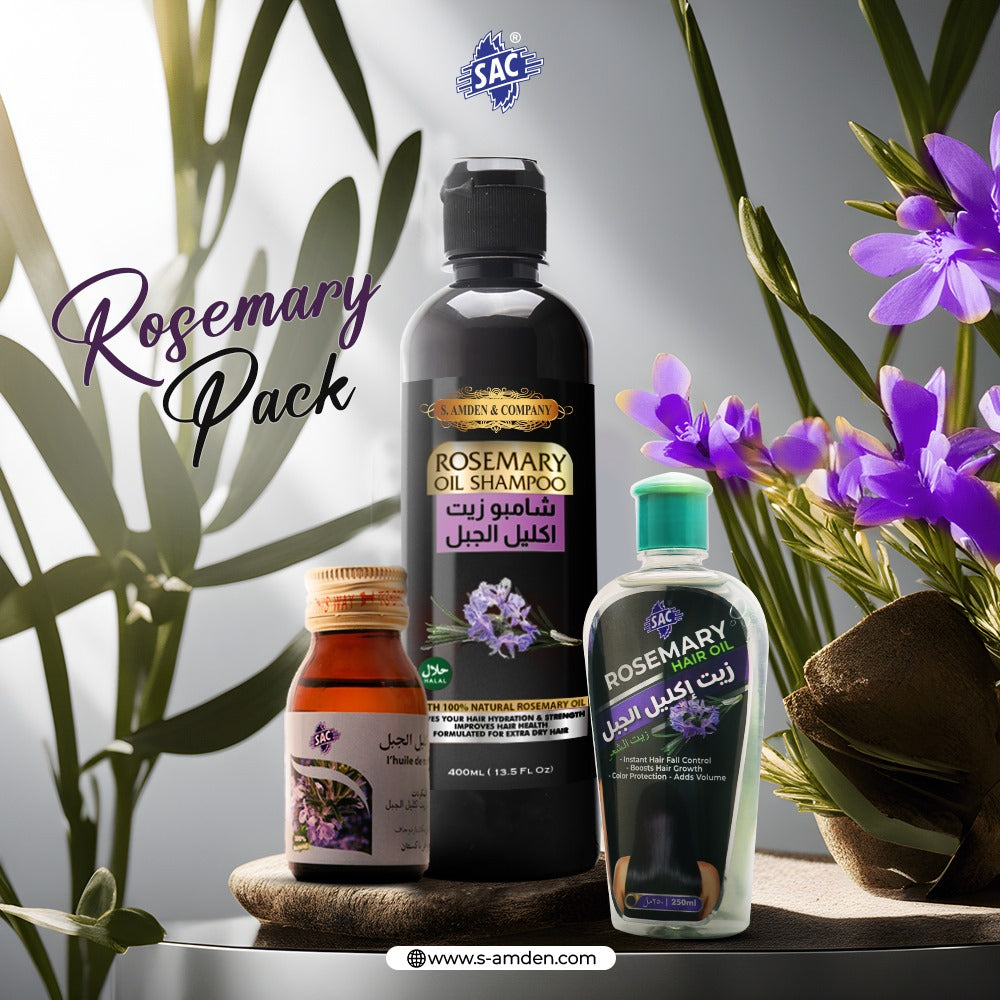 Rosemary Pack 2 (Rosemary Shampoo 400ml, Rosemary Hair oil 250ml  & Rosemary Oil 30 ML)