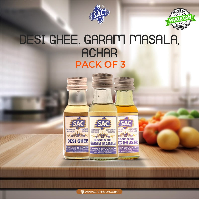 Desi Ghee, Achar & Garam masala - 25ml (Pack of 3)