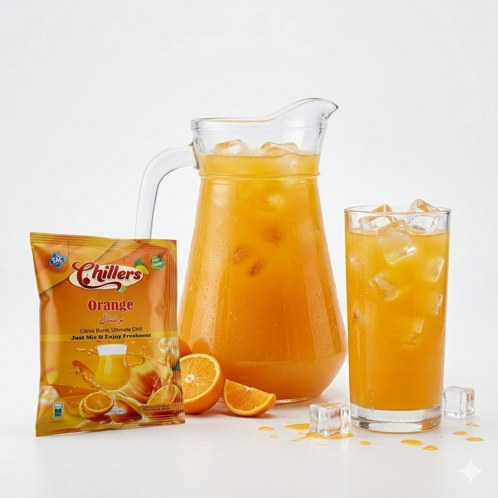 Orange Powder Juice |Pack Of 6 | Instant Refreshing Orange Drink Mix