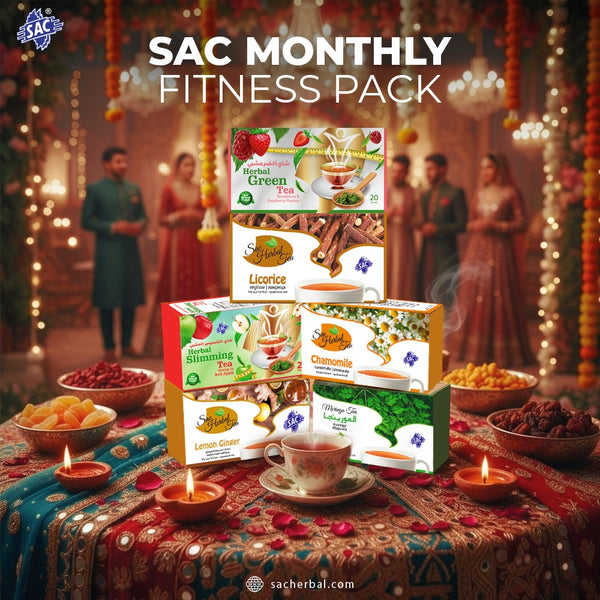 Sac Monthly Fitness Pack of 6 Herbal Slimming & Wellness Tea Collection