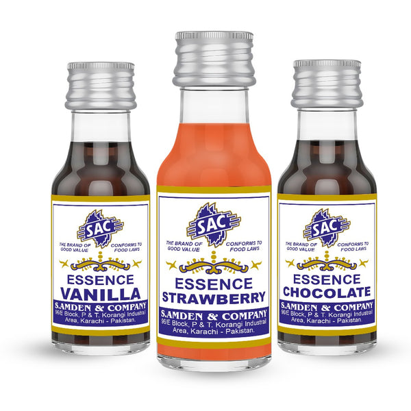 Vanilla, Strawberry & Chocolate Essence Flavor - 25ml (Pack of 3)