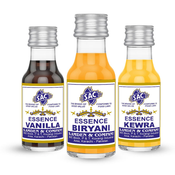 Vanilla, Biryani & Kewra Essence Flavor - 25ml (Pack of 3)