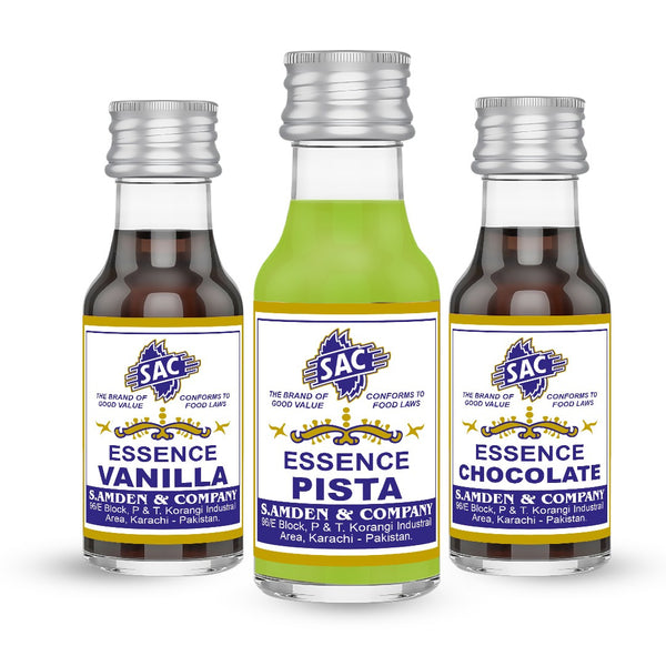 Vanilla, Pista & Chocolate Essence Flavor - 25ml (Pack of 3)