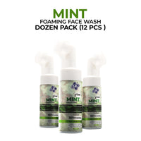 Mint Acne Foaming Face Wash 150ml with Silicon Brush (Dozen Pack 12 pcs)