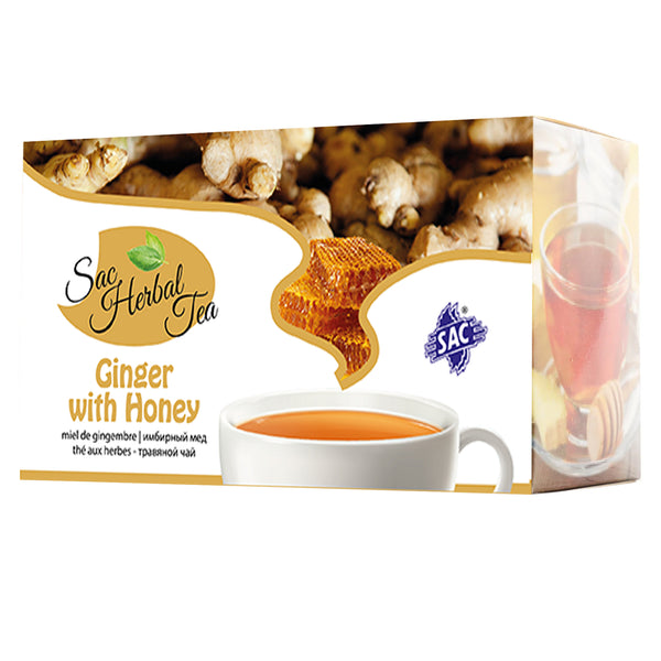 Ginger With Honey Herbal Green Tea  (20 Sachets Per Pack)
