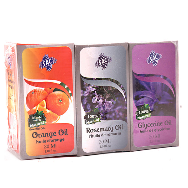 Glycerine Oil + Orange Oil + Rosemary Oil (Pack of 3)